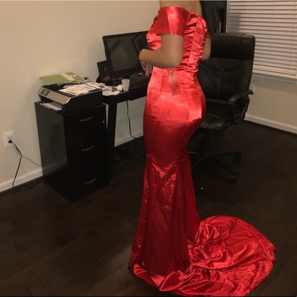 Silk red prom dress - Picture 5 of 5
